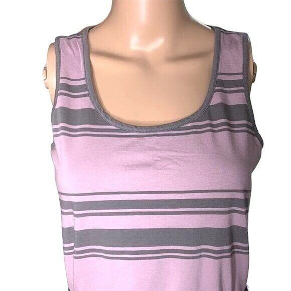 Horny Toad Womens Sundress Sleeveless Striped Pullover Keyhole Purple Small - Picture 2 of 12
